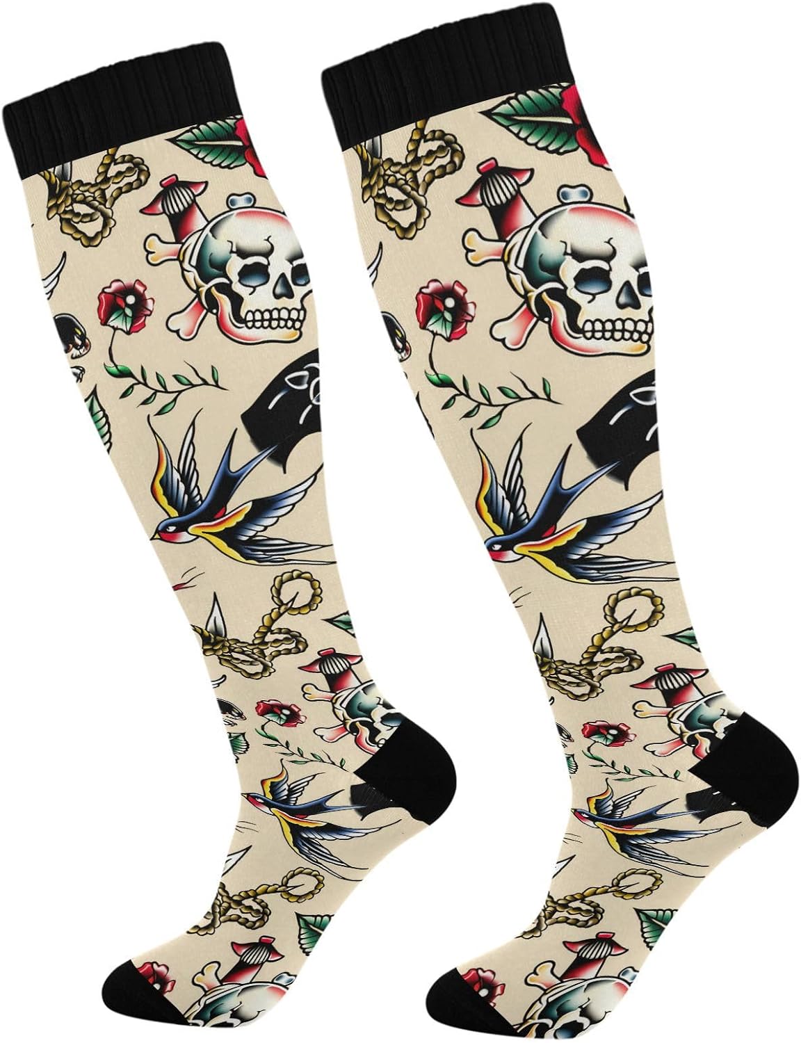 Knee High Sock Women - Kadınlar ve Erkekler için Geleneksel Dövme