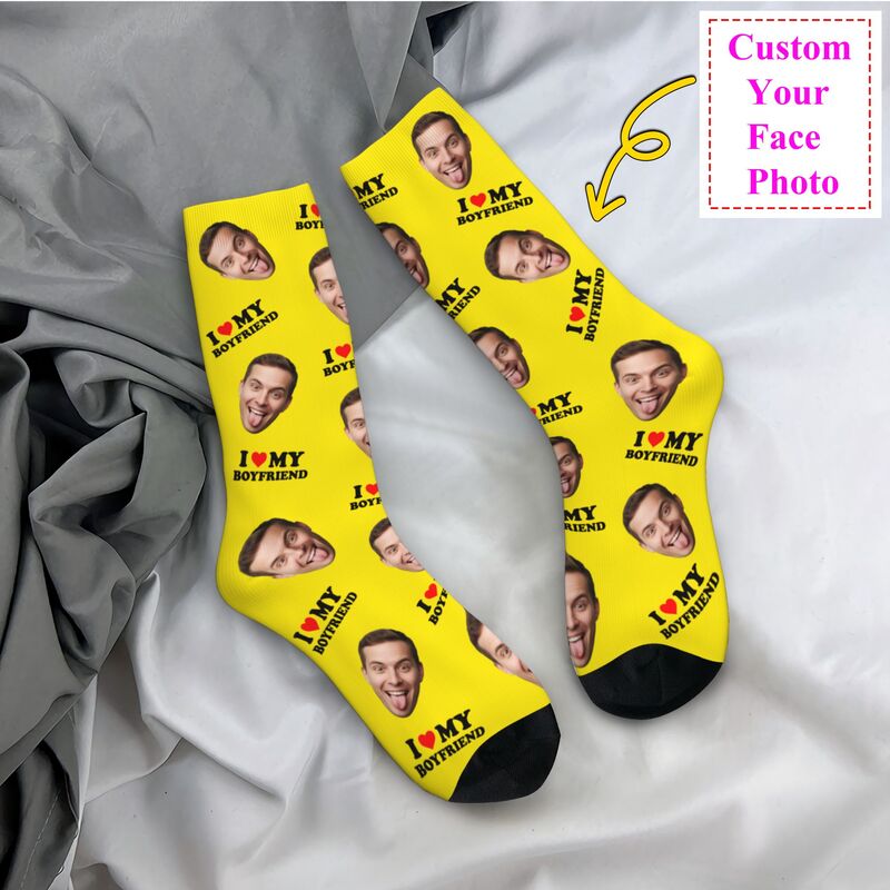 Dress Sock Men - Yenilik Erkekler Erkek Arkadaşımı Seviyorum Kişiselleştirilmiş