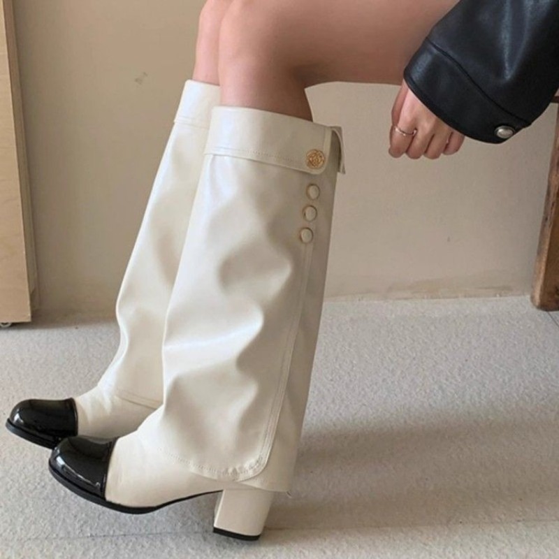 Şık Siyah Beyaz Eklemeli Diz Ü - Knee High Sock Women incelemesi ve fiyatı